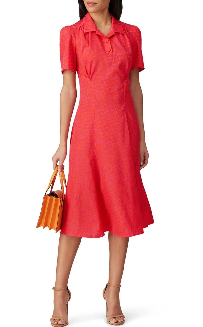 Tara Jarmon Rozenn Dress pink hearts 40 US 8